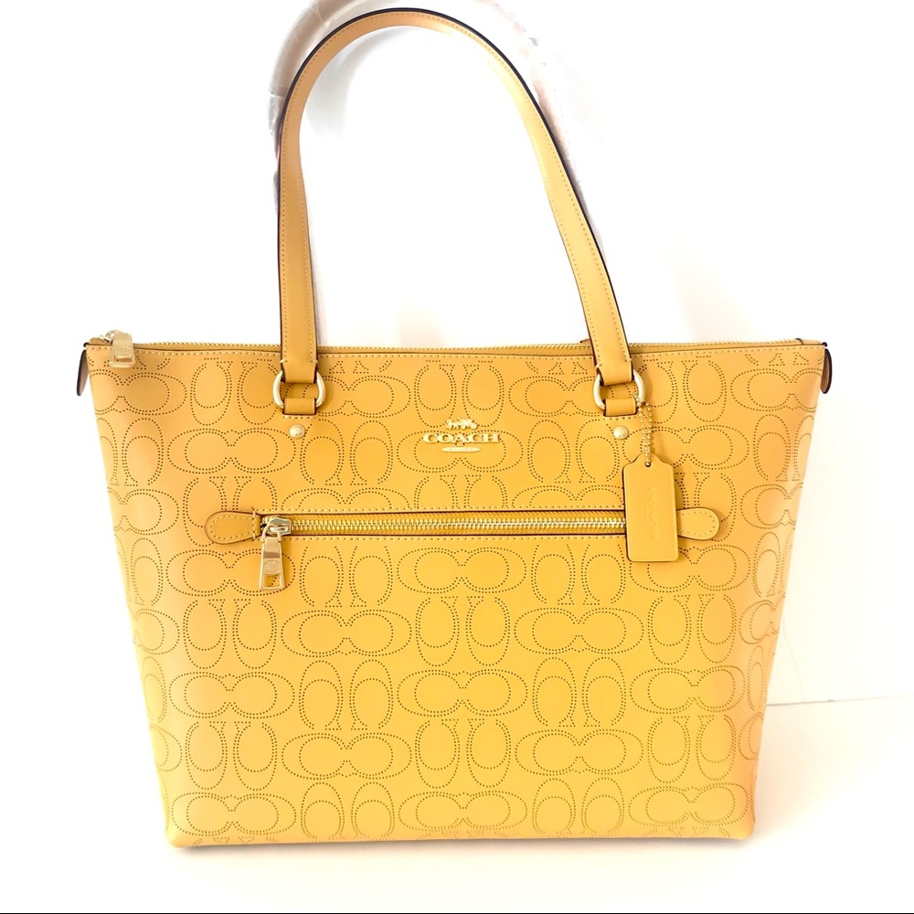 Coach Yellow Signature Leather Tote